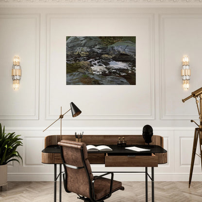 Cascade - 1974 - Neil Welliver Brushed Aluminum Print - 70x100 cm / 28x40 inches | Neil Welliver Aluminum Print | Neil Welliver Prints