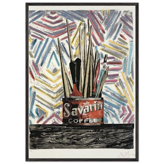 SAVARIN ULAE 183 - Jasper Johns Framed Art Print – Black Wooden Frame - Default Title - -Framed Art Print