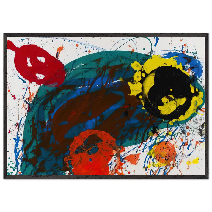 For Thirteen  SFS-335  - Sam Francis 70x100 cm / 28x40 inches Framed Art Print – Black Wooden Frame