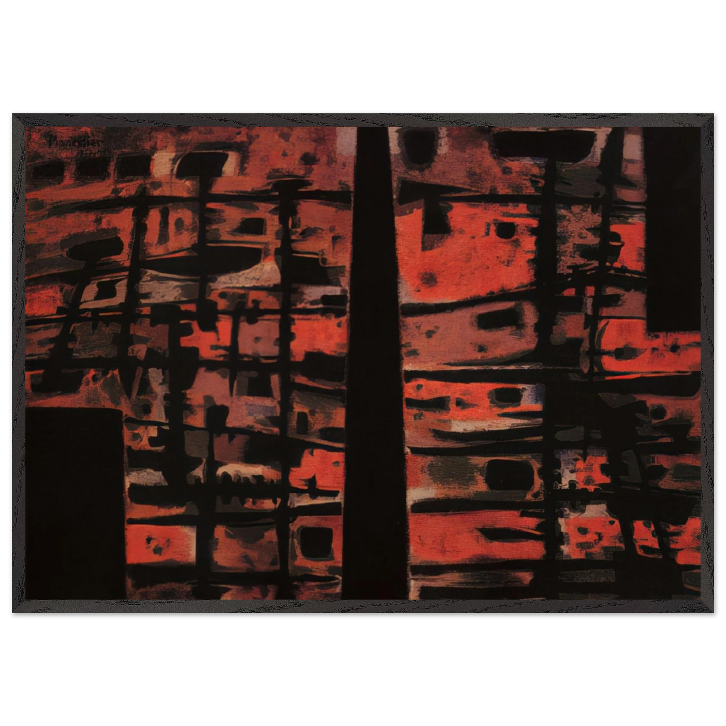 La Sixieme Heure - 1958 - Alfred Manessier Framed Art Print – Black Wooden Frame - Default Title - -Framed Art Print