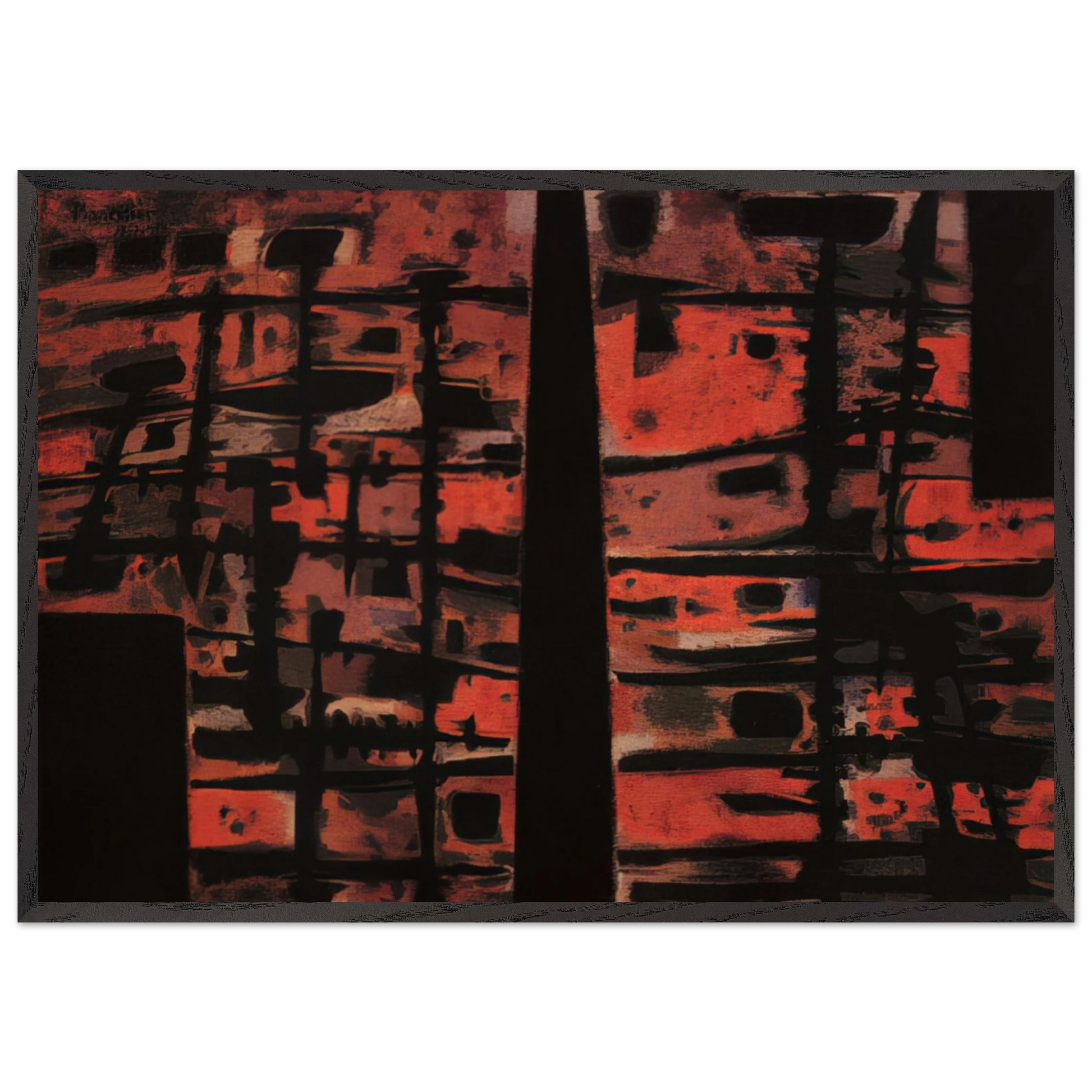 La Sixieme Heure - 1958 - Alfred Manessier Framed Art Print – Black Wooden Frame - Default Title - -Framed Art Print