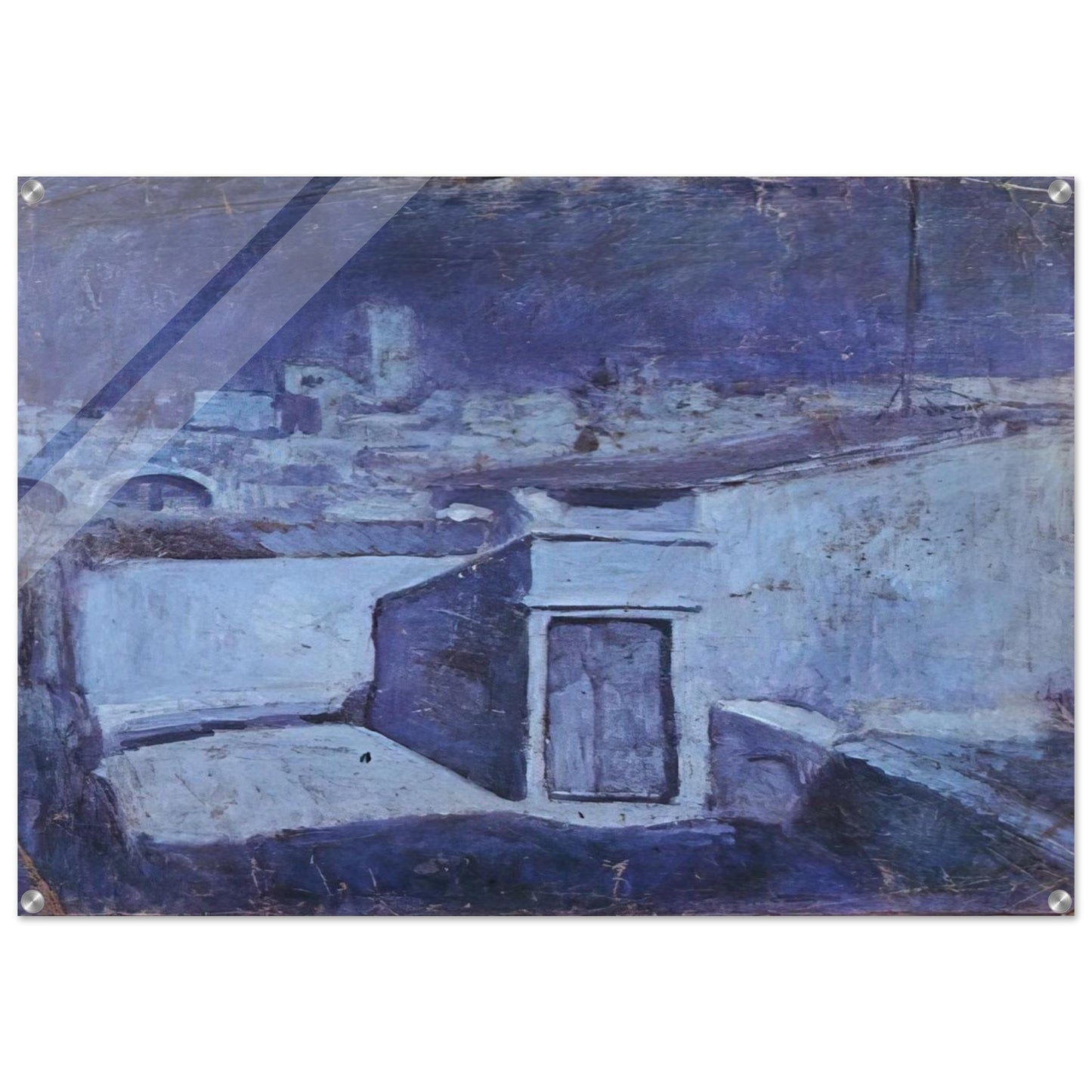 The roofs of Barcelona in the moonlight - Pablo Picasso Acrylic Print - 70x100 cm / 28x40″ inches | Pablo Picasso Wall Art | Pablo Picasso Prints