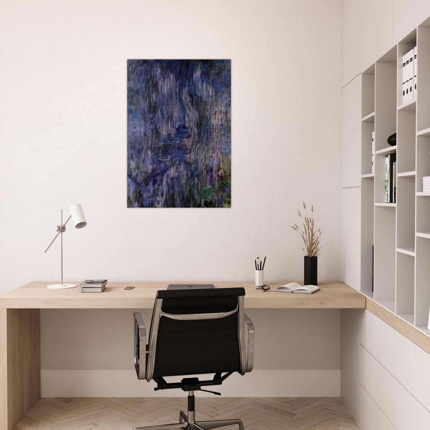 Water Lilies, Reflection of a Weeping Willows - claude monet Brushed Aluminum Print - 70x100 cm / 28x40 inches | claude monet Aluminum Print | claude monet Prints