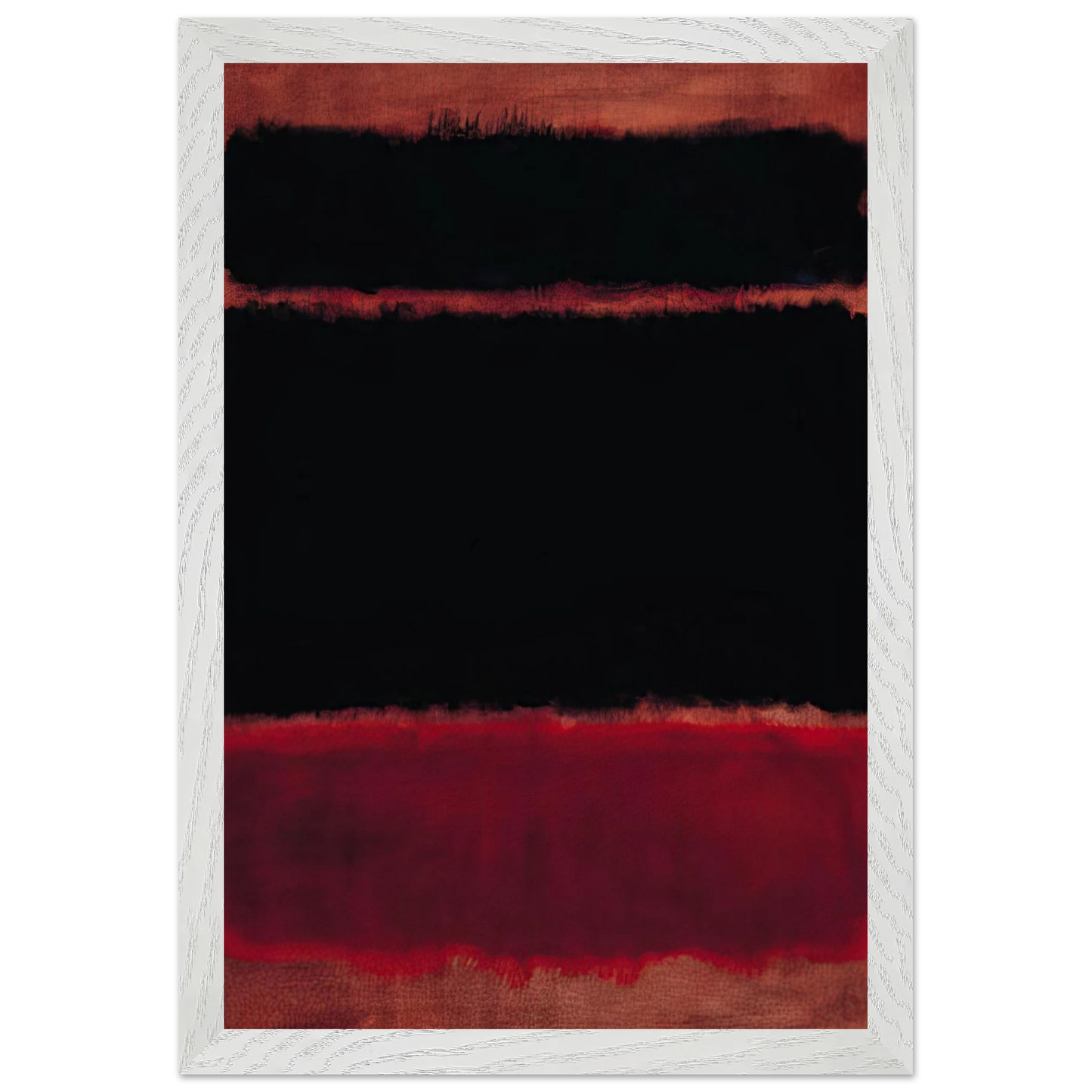 Mark Rothko - Black in Deep Red - 1957 Wall Art - 21x29.7 cm / 8x12" - Premium Wooden Framed Poster With Fine Art Paper - White frame