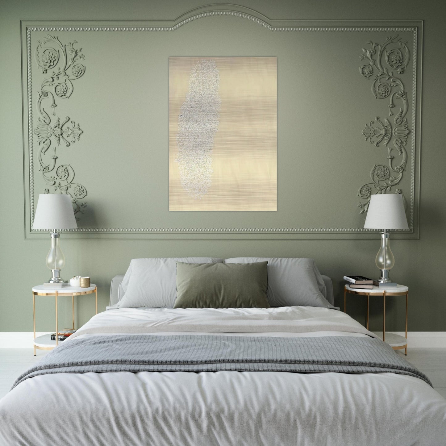 Light Gray - Tan - 1978 - Robert Goodnough Brushed Aluminum Print - 70x100 cm / 28x40 inches | Robert Goodnough Aluminum Print | Robert Goodnough Prints