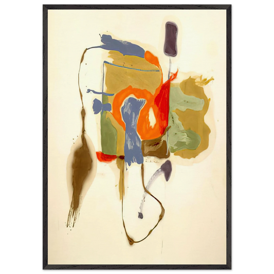 Blue Form in a Scene - 1961 - Helen Frankenthaler Framed Art Print – Black Wooden Frame - Default Title - -Framed Art Print