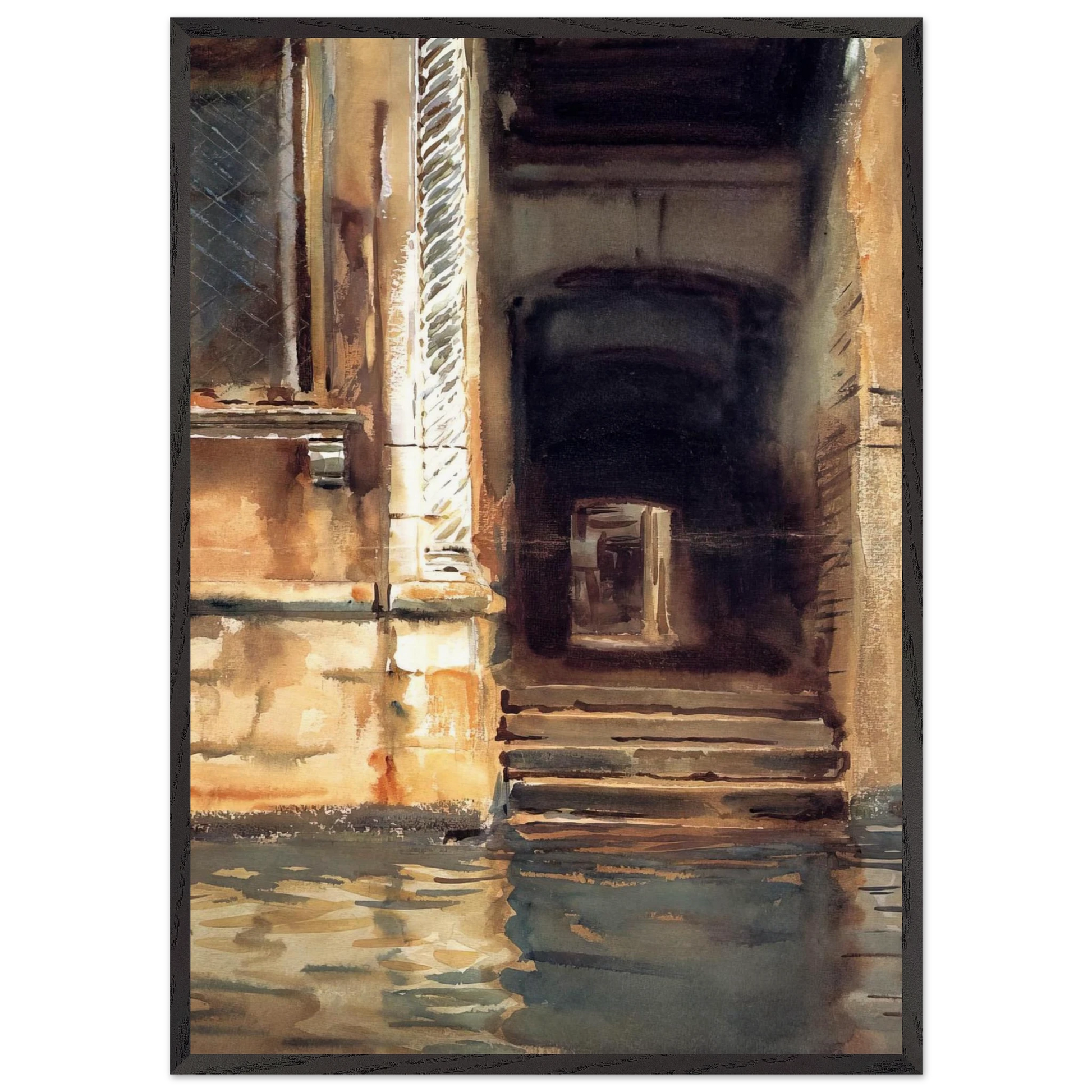 Venetian Doorway - John Singer Sargent Framed Art Print – Black Wooden Frame - Default Title - -Framed Art Print