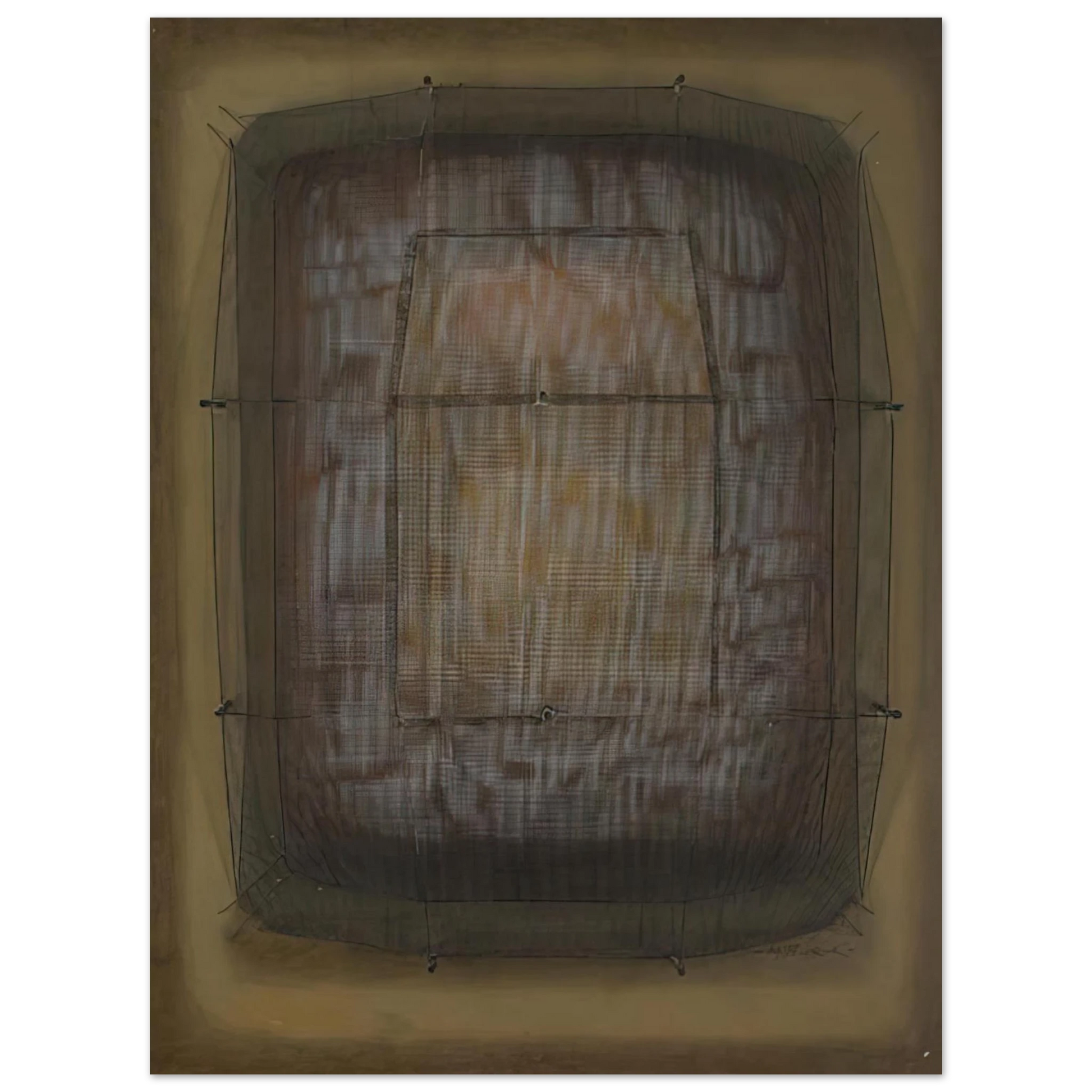 Manuel Rivera - Espejo dorado - Art Informel Fine Art Poster - Default Title