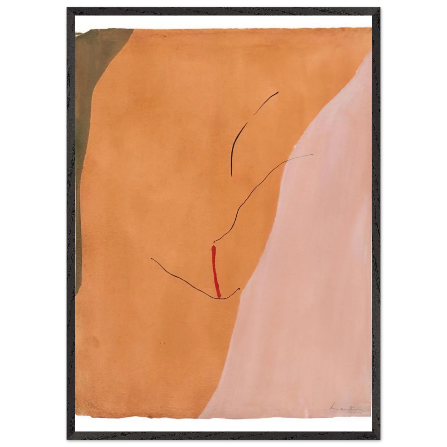 Helen Frankenthaler - Sanguine Mood - 1971 Wall art - 15x20 cm / 6x8 inches - Premium Wooden Framed Poster With Fine Art Paper - White frame
