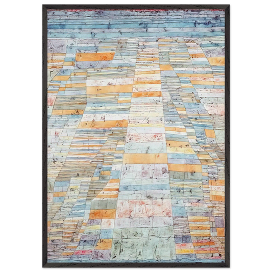 MAIN PATH AND BYWAYS 1929 - Paul Klee 70x100 cm / 28x40 inches Framed Art Print – Black Wooden Frame