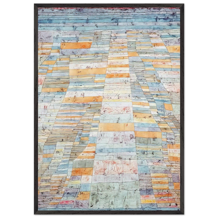 MAIN PATH AND BYWAYS 1929 - Paul Klee 70x100 cm / 28x40 inches Framed Art Print – Black Wooden Frame
