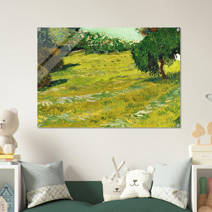 Garden with Weeping Willow - Vincent van Gogh Acrylic Print - 70x100 cm / 28x40″ inches