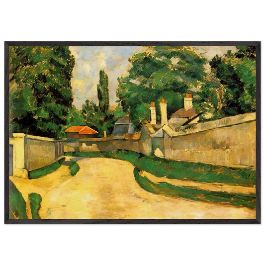 Houses Along a Road - Paul Cezanne 70x100 cm / 28x40 inches Framed Art Print – Black Wooden Frame