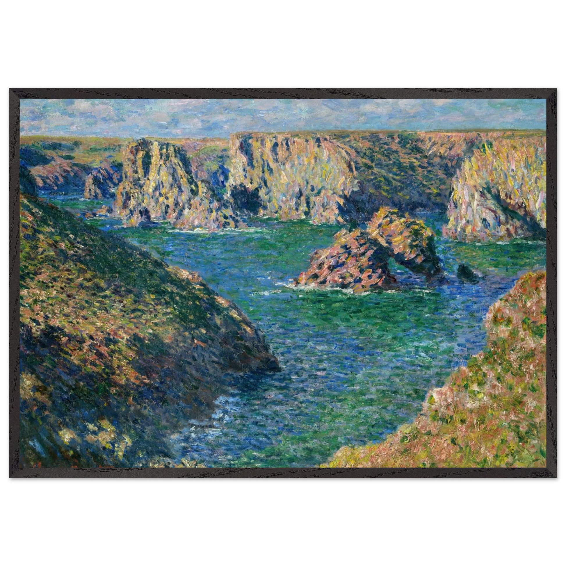 Port Donnant Belle Ile - claude monet Framed Art Print – Black Wooden Frame - Default Title - -Framed Art Print