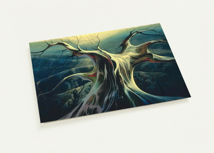 Moonlit Tree Trunk By Eyvind Earle Pack of 10 Post Cards | Eyvind Earle Post Cards | A6 (10.5 x 14.8 cm) - 4.1 x 5.8 inches