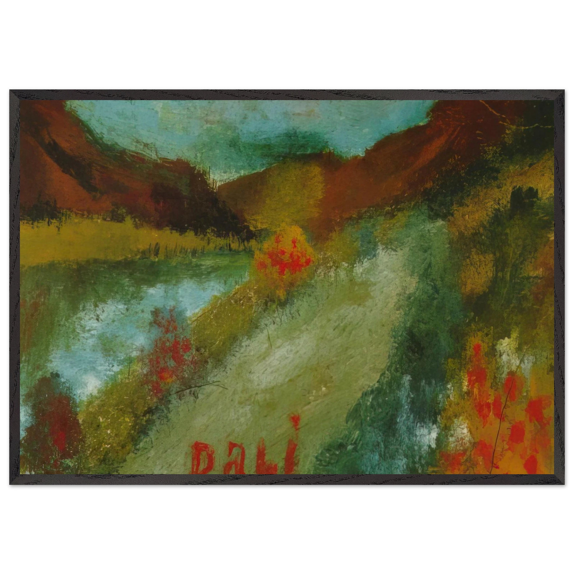 LANDSCAPE 2 N2 - Salvador Dali Framed Art Print – Black Wooden Frame - Default Title - -Framed Art Print