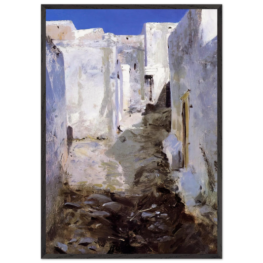 A Street in Algiers - John Singer Sargent Framed Art Print – Black Wooden Frame - Default Title - -Framed Art Print