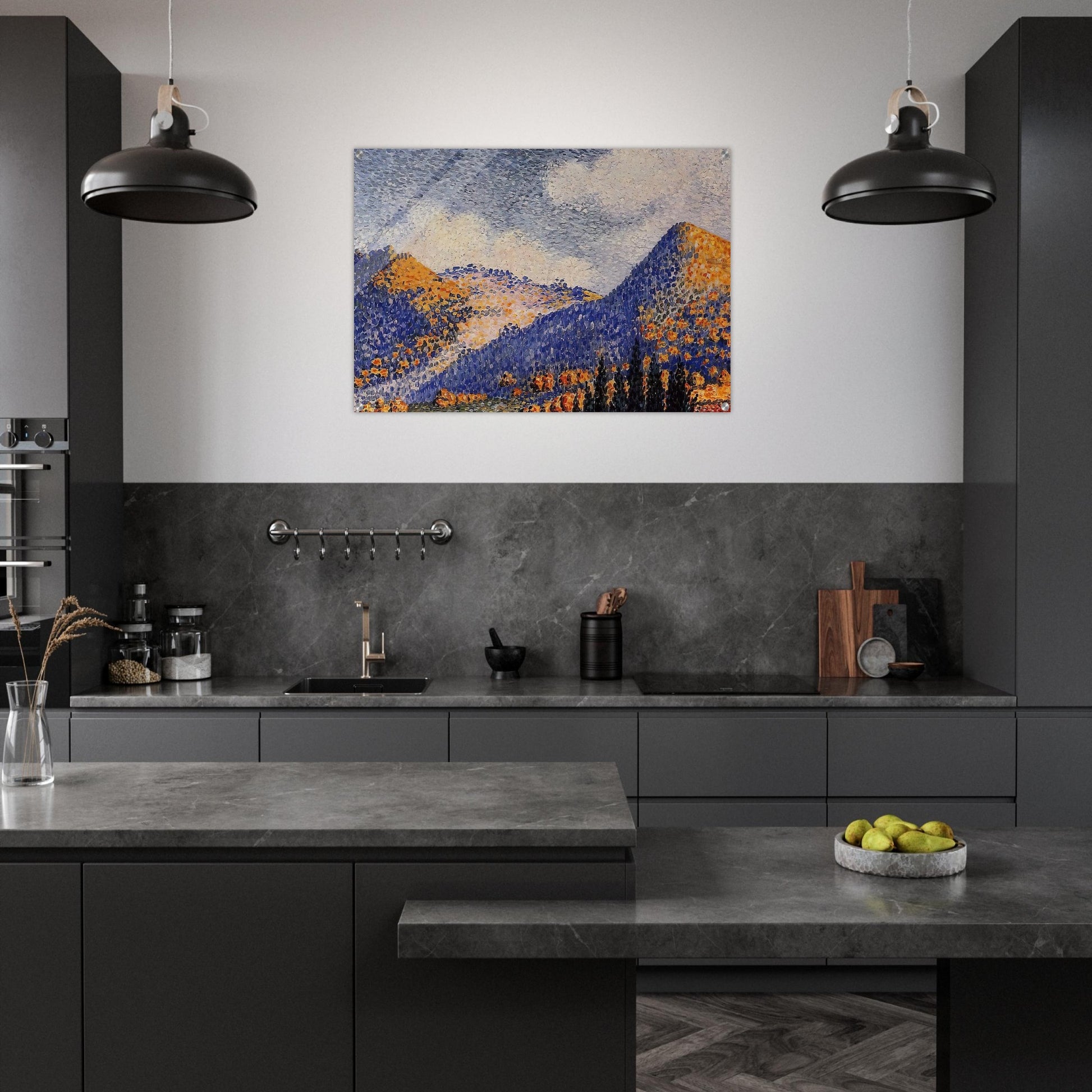 Landscape, the Little Maresque Mountains - Henri-Edmond Cross Acrylic Print - 70x100 cm / 28x40″ inches