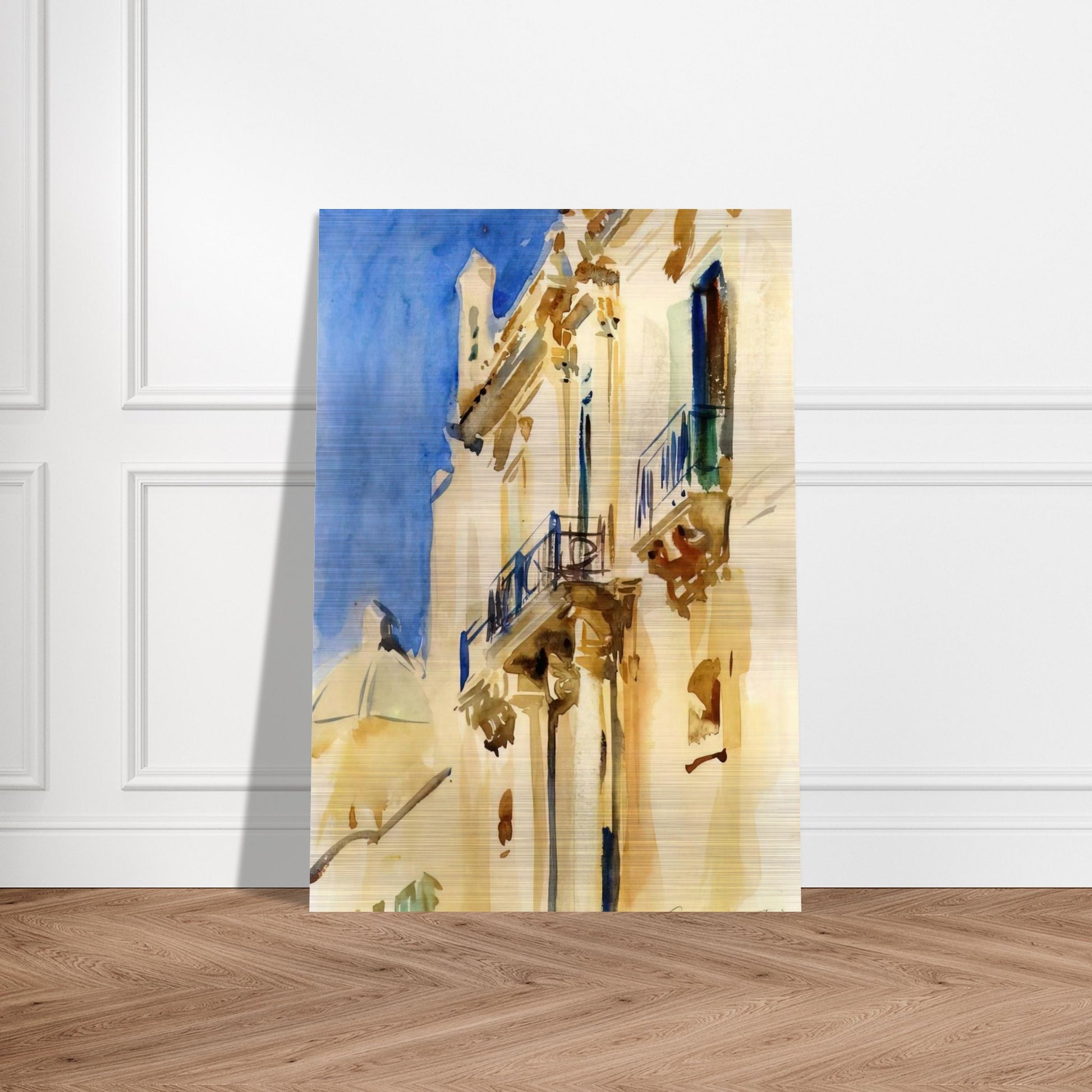 Façade of a Palazzo, Girgente, Sicily - John Singer Sargent Brushed Aluminum Print - 70x100 cm / 28x40 inches | John Singer Sargent Aluminum Print | John Singer Sargent Prints