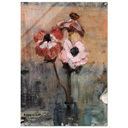 Anemones in a Vase - Piet Mondrian Acrylic Print - 70x100 cm / 28x40″ inches | Piet Mondrian Wall Art | Piet Mondrian Prints