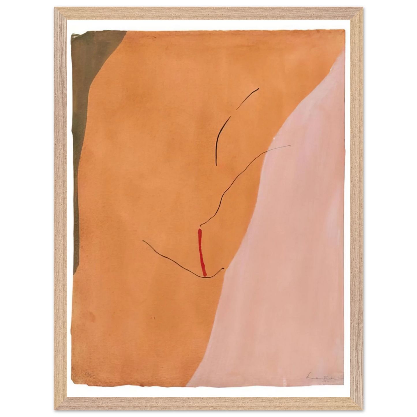 Helen Frankenthaler - Sanguine Mood - 1971 Wall art - 60x80 cm / 24x32 inches - Premium Wooden Framed Poster With Fine Art Paper - Wood frame