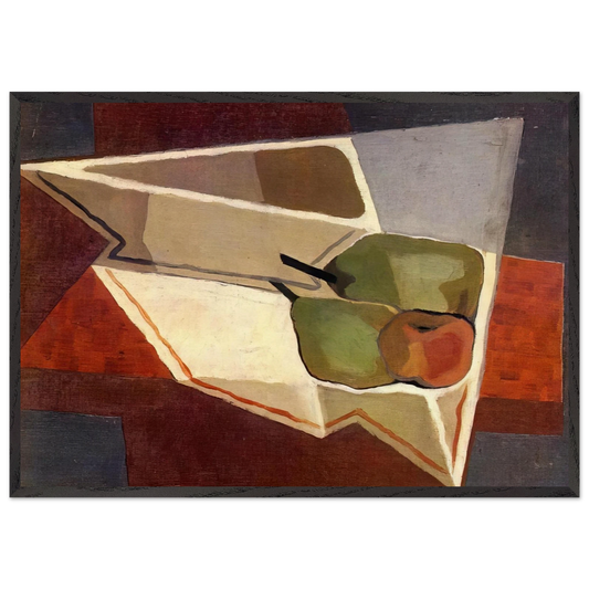 FRUIT WITH BOWL 1926 - Juan Gris Framed Art Print – Black Wooden Frame - Default Title - -Framed Art Print