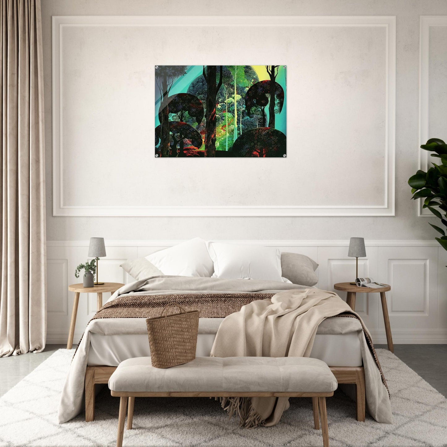 Fired by Sun - Eyvind Earle Acrylic Print - 70x100 cm / 28x40″ inches | Eyvind Earle Wall Art | Eyvind Earle Prints