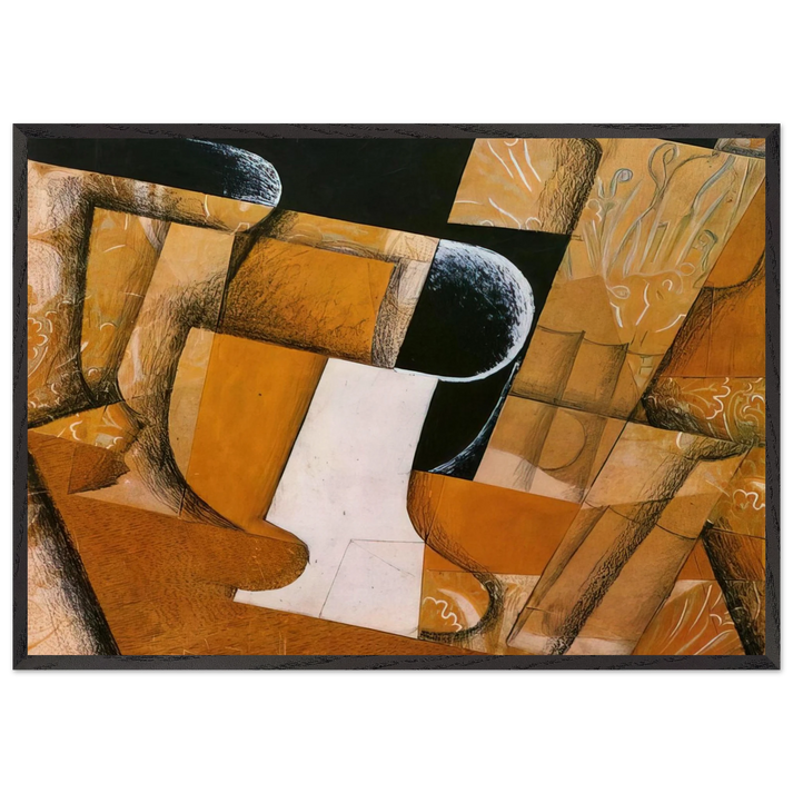 THE GLASS THE FRUIT BOWL 1914 - Juan Gris 70x100 cm / 28x40 inches Framed Art Print – Black Wooden Frame