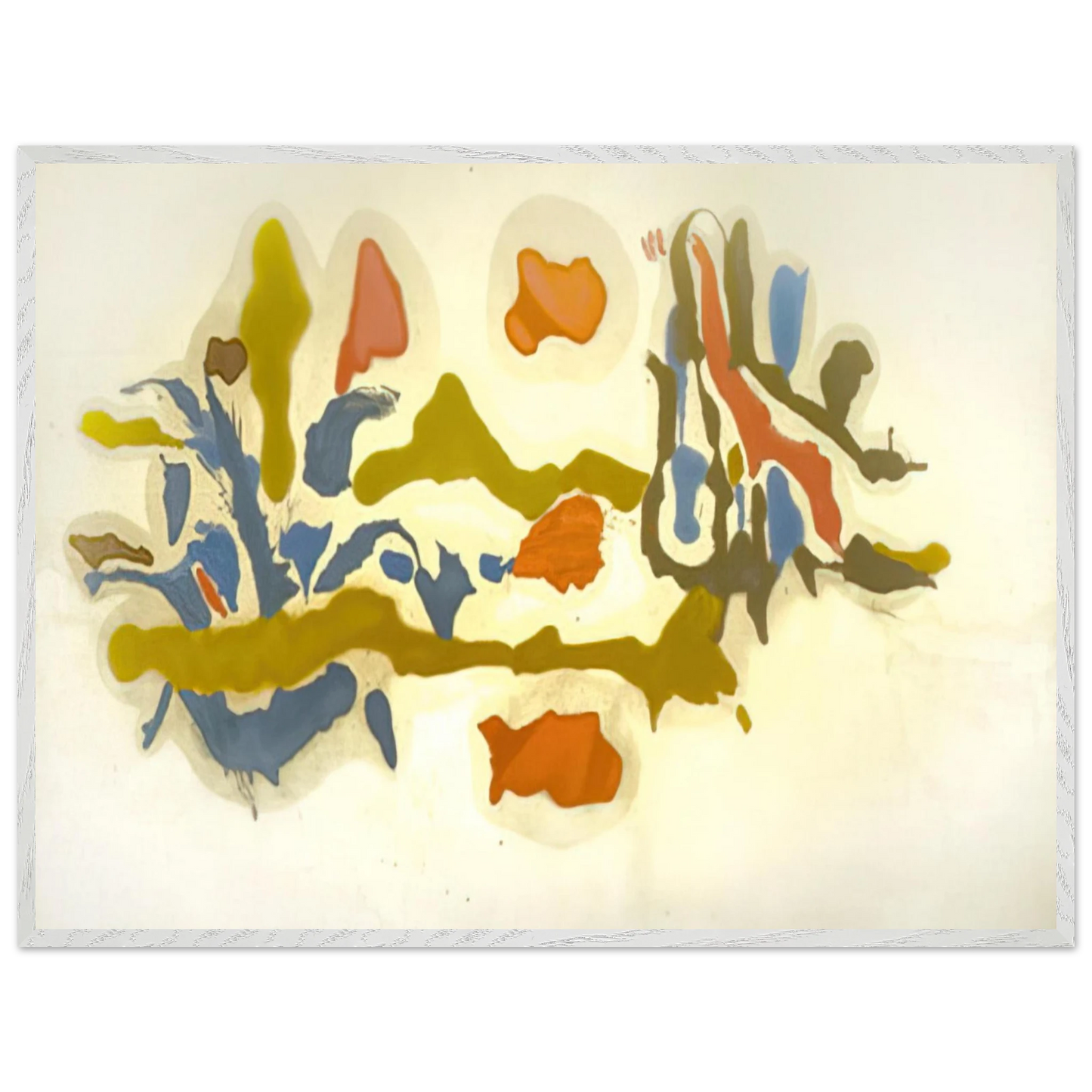 Helen Frankenthaler - Seascape with Dunes - 1962 Wall art - 60x80 cm / 24x32 inches - Premium Wooden Framed Poster With Fine Art Paper - White frame