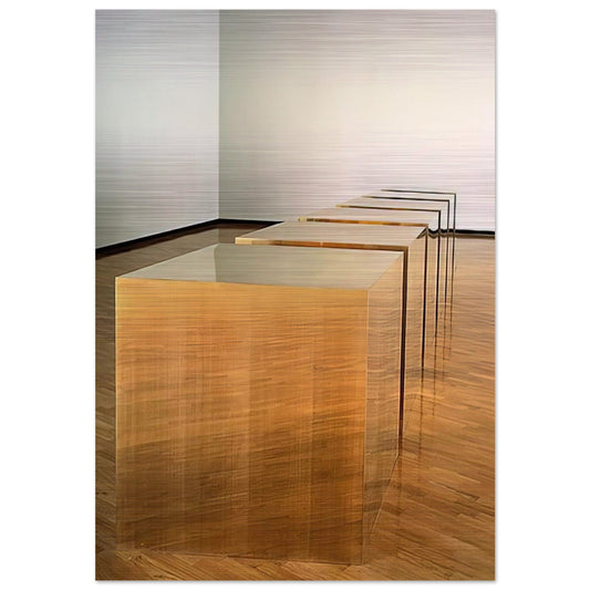 Untitled Six Boxes - 1974 - Donald Judd Brushed Aluminum Print - 70x100 cm / 28x40 inches | Donald Judd Aluminum Print | Donald Judd Prints