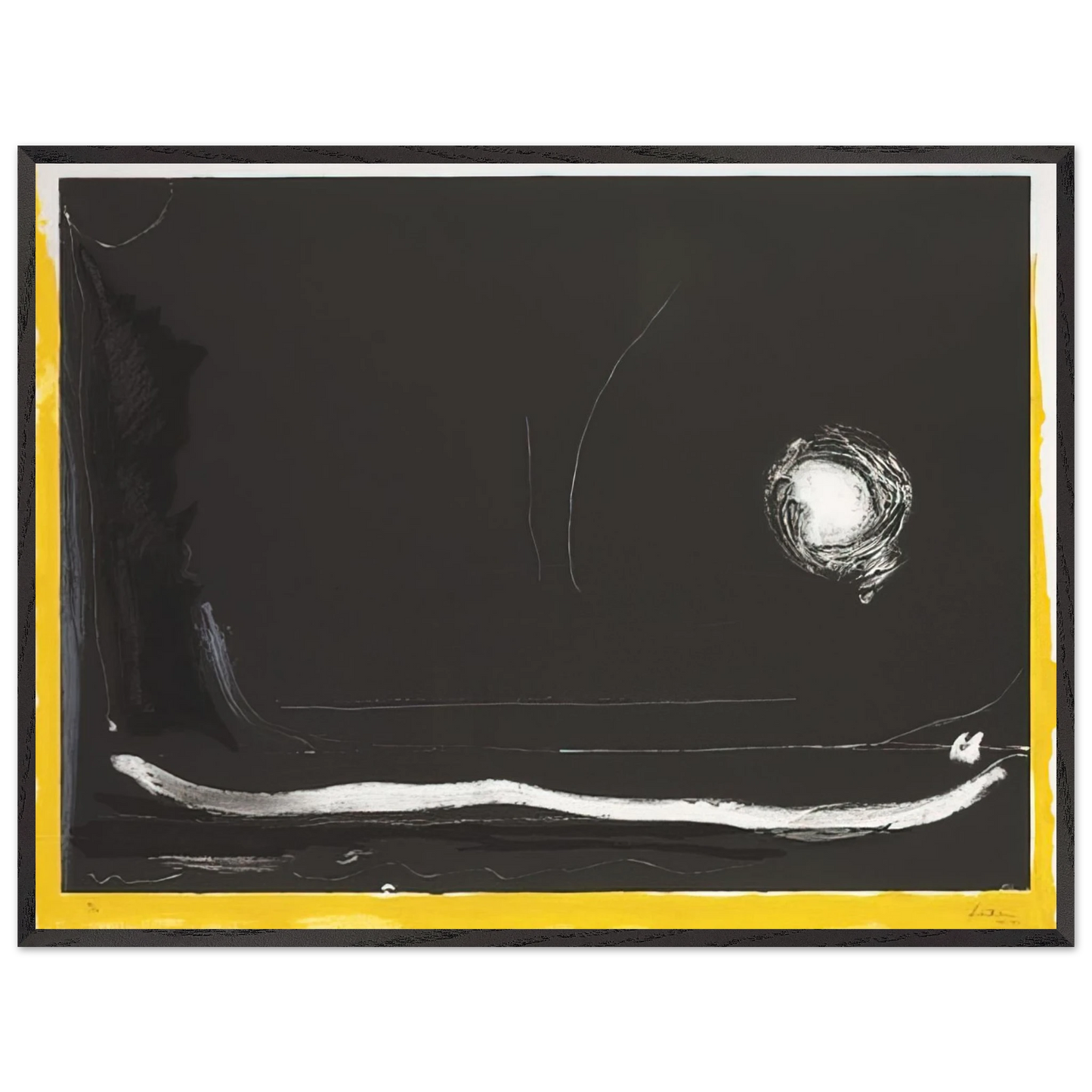 Helen Frankenthaler - Yellow Jack - 1985 Wall art - 40x50 cm / 16x20 Inches - Premium Wooden Framed Poster With Fine Art Paper - Wood frame