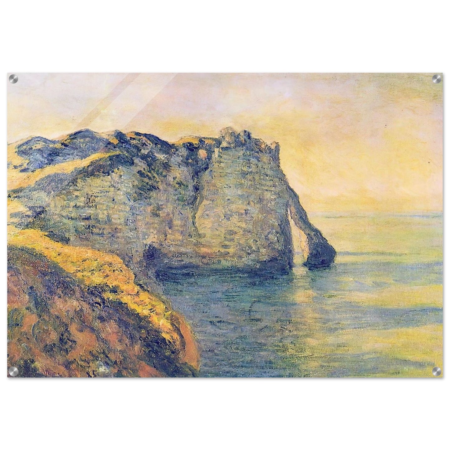 Cliffs of the Porte d'Aval - claude monet Acrylic Print - 70x100 cm / 28x40″ inches