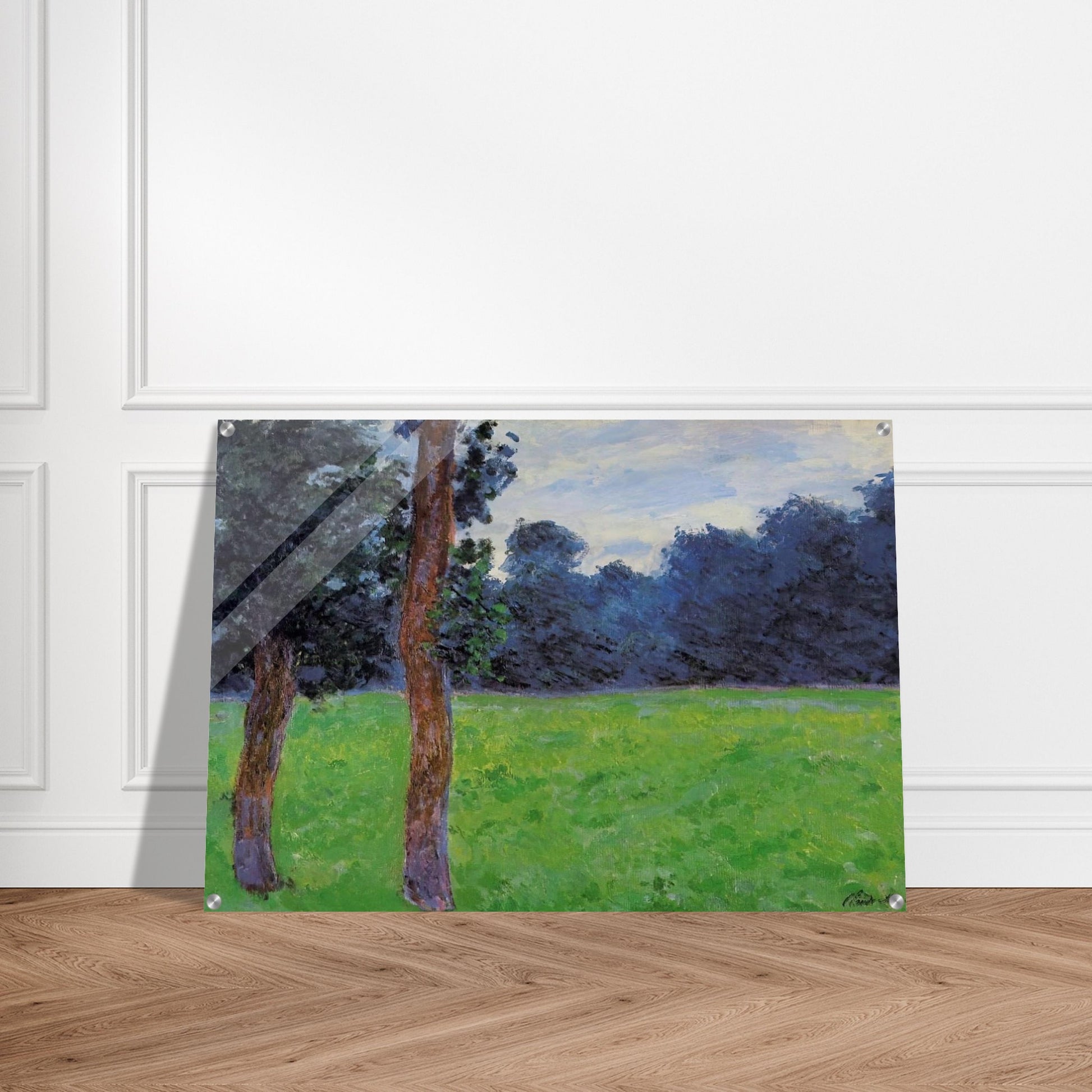 Two Trees in a Meadow - claude monet Acrylic Print - 70x100 cm / 28x40″ inches