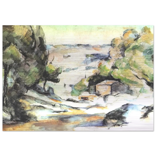 Landscape in the Provence - Paul Cézanne Brushed Aluminum Print - 70x100 cm / 28x40 inches | Paul Cézanne Aluminum Print | Paul Cézanne Prints