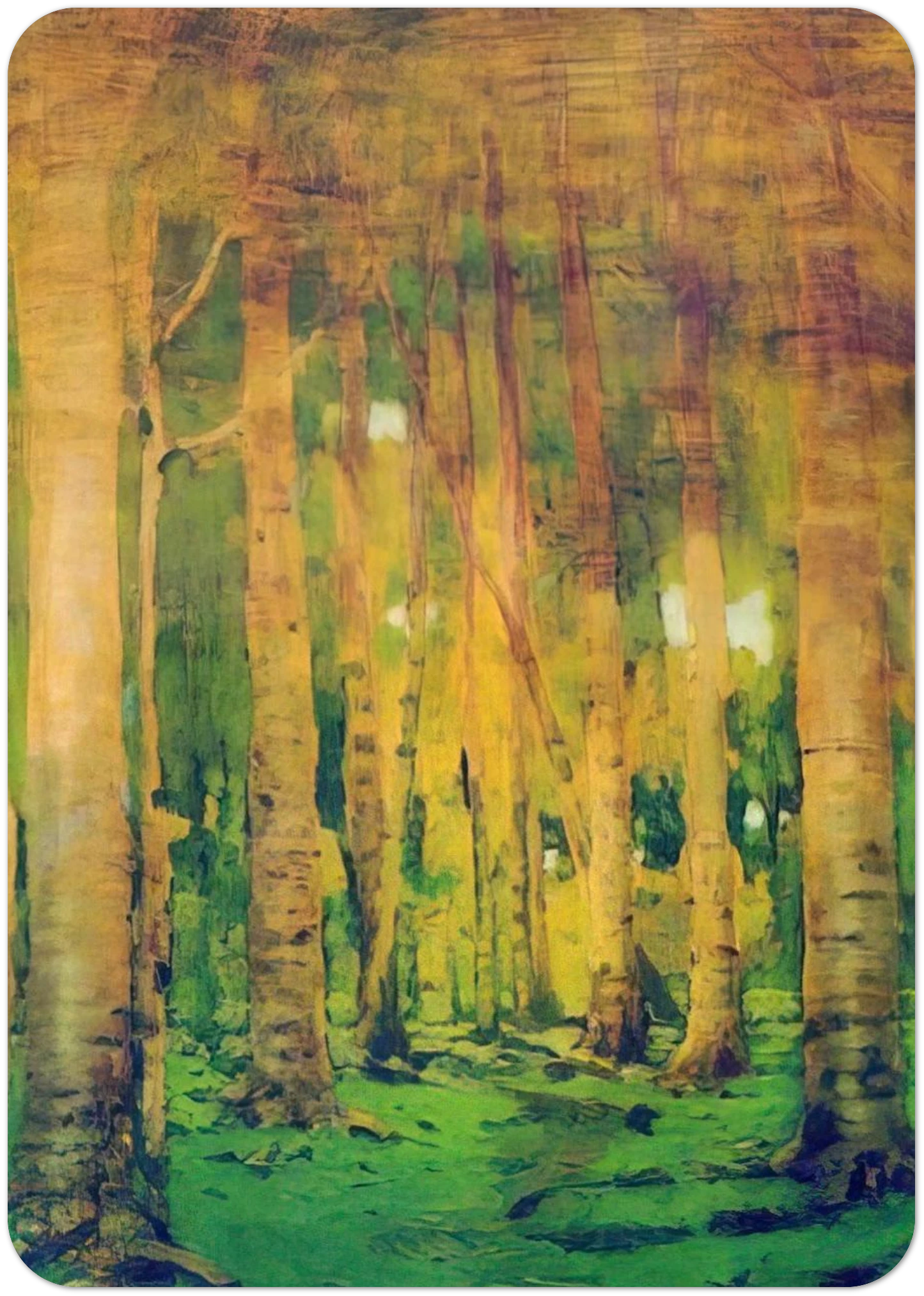 A Birch Grove. Spots of sunlight By Arkhyp Kuindzhi Pack of 10 Post Cards | Arkhyp Kuindzhi Post Cards | A6 (10.5 x 14.8 cm) - 4.1 x 5.8 inches