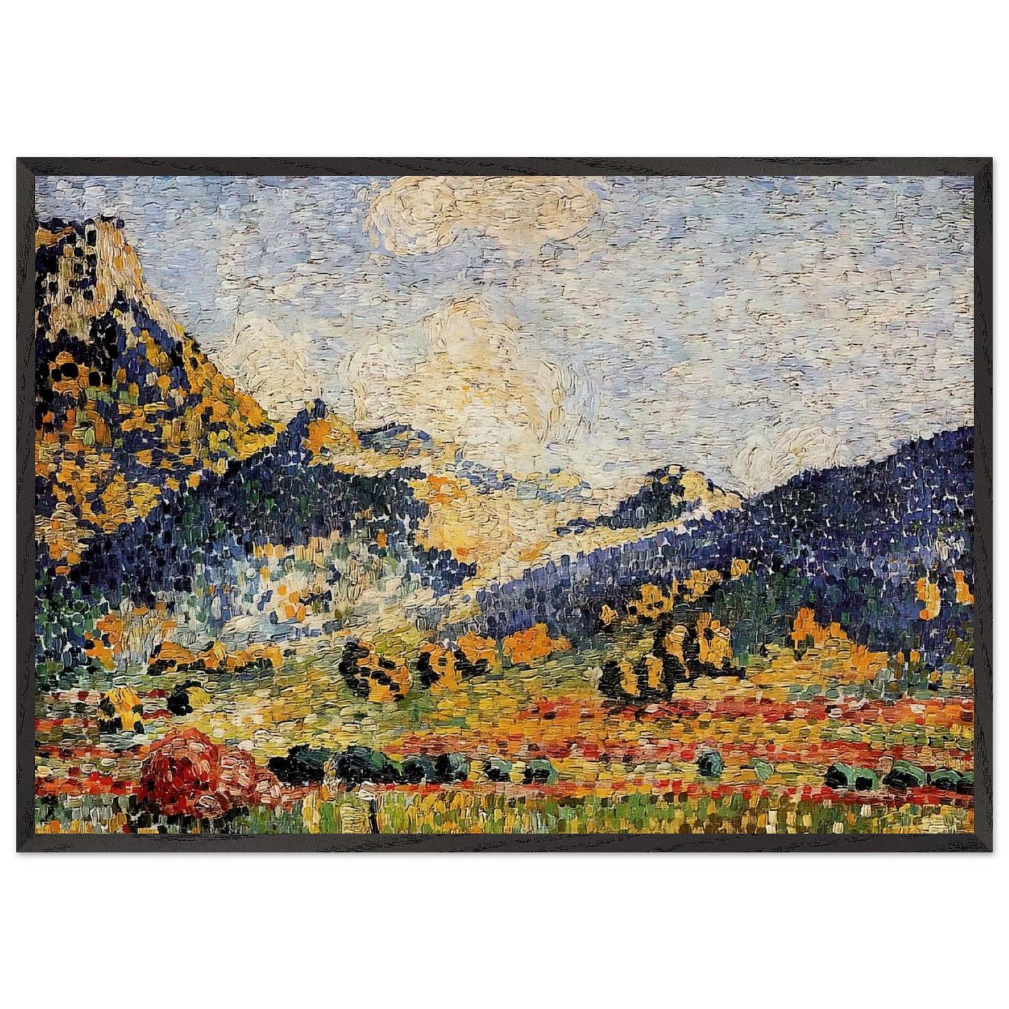 Les Petits Montagnes Mauresques - Henri-Edmond Cross Framed Art Print – Black Wooden Frame - Default Title - -Framed Art Print