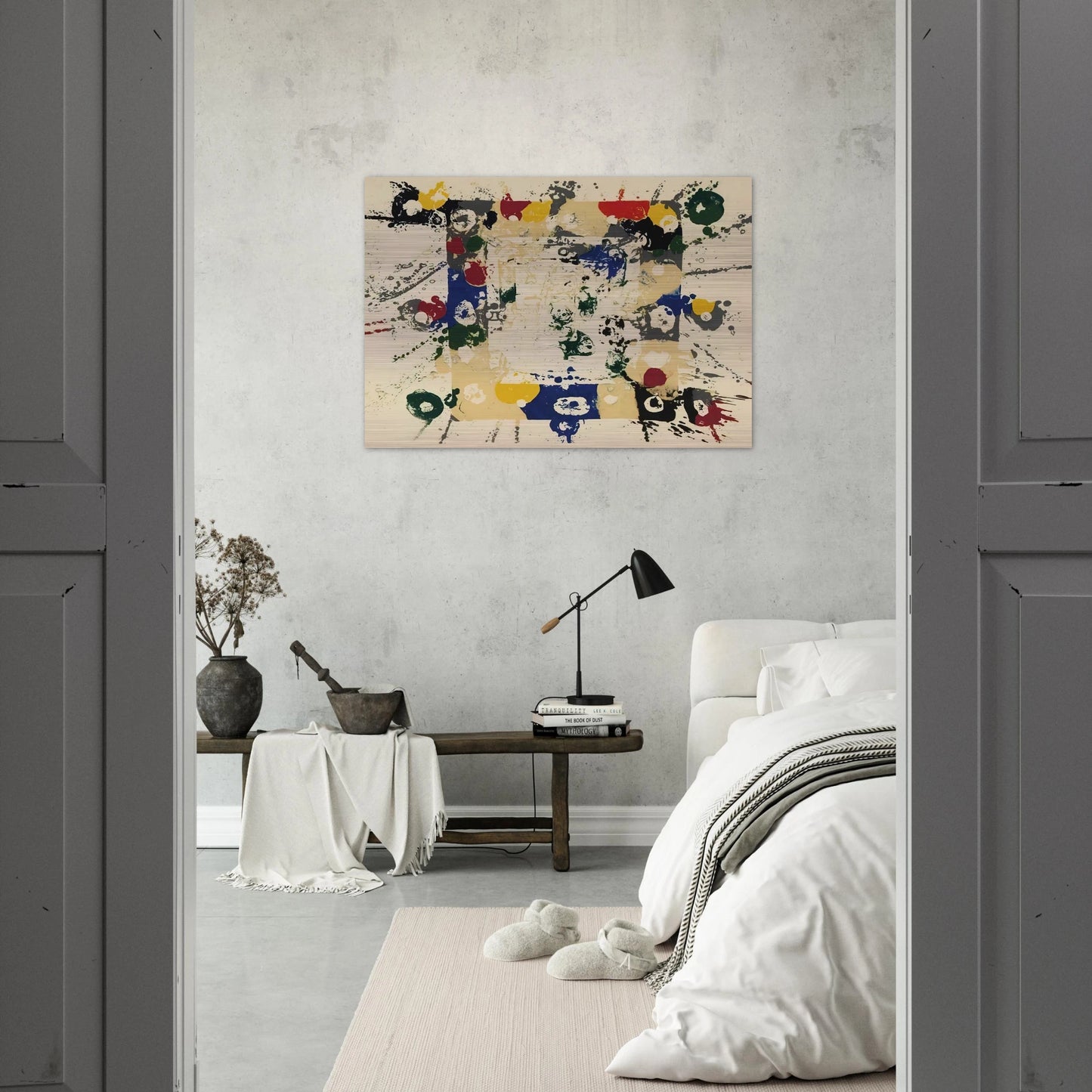 Untitled  SF143S  - Sam Francis Brushed Aluminum Print - 70x100 cm / 28x40 inches | Sam Francis Aluminum Print | Sam Francis Prints