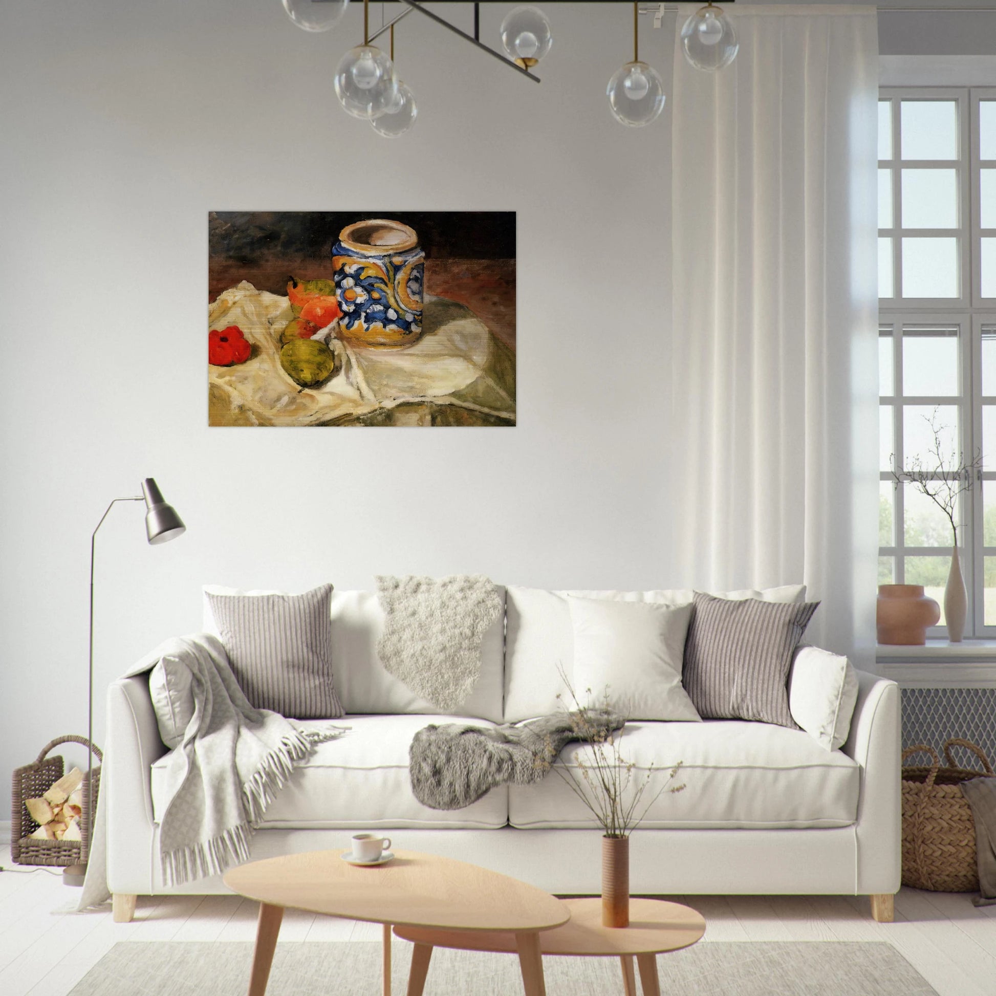 Still life with Italian earthenware jar - Paul Cézanne Brushed Aluminum Print - 70x100 cm / 28x40 inches | Paul Cézanne Aluminum Print | Paul Cézanne Prints