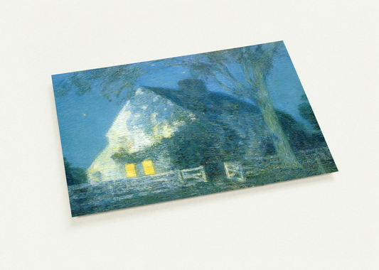 Moonlight, the Old House By Childe Hassam Pack of 10 Post Cards | Childe Hassam Post Cards | A6 (10.5 x 14.8 cm) - 4.1 x 5.8 inches