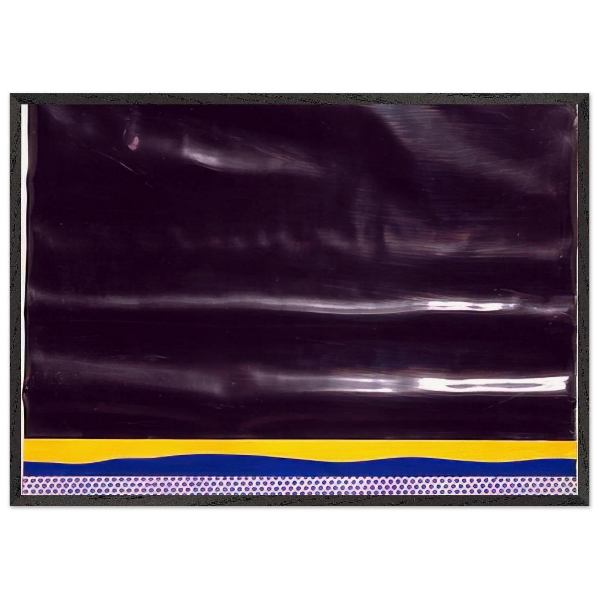 YELLOW LANDSCAPE 1965 - Roy Lichtenstein Framed Art Print – Black Wooden Frame - Default Title - -Framed Art Print