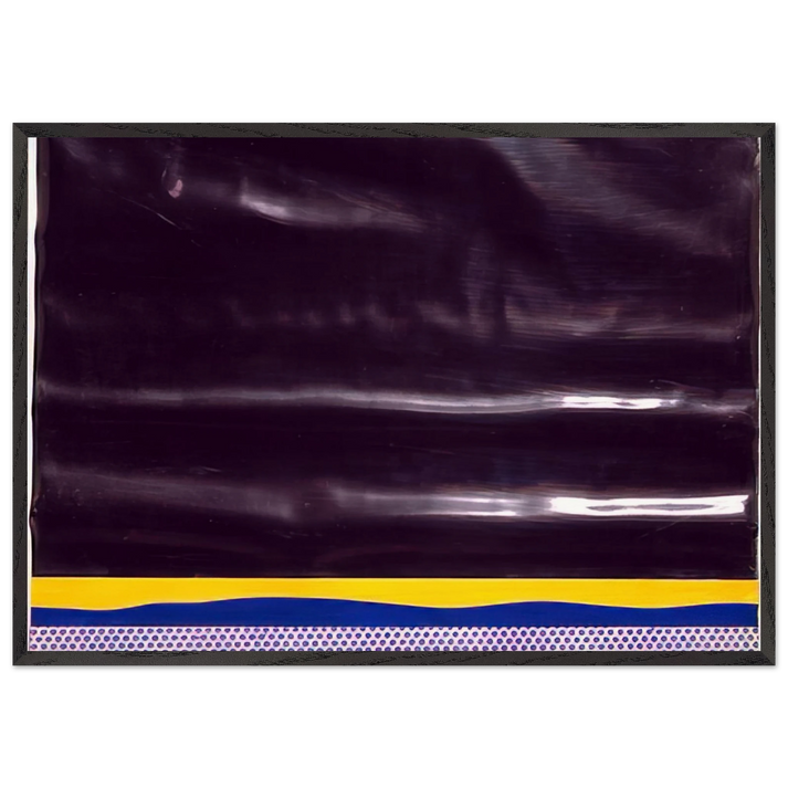 YELLOW LANDSCAPE 1965 - Roy Lichtenstein 70x100 cm / 28x40 inches Framed Art Print – Black Wooden Frame