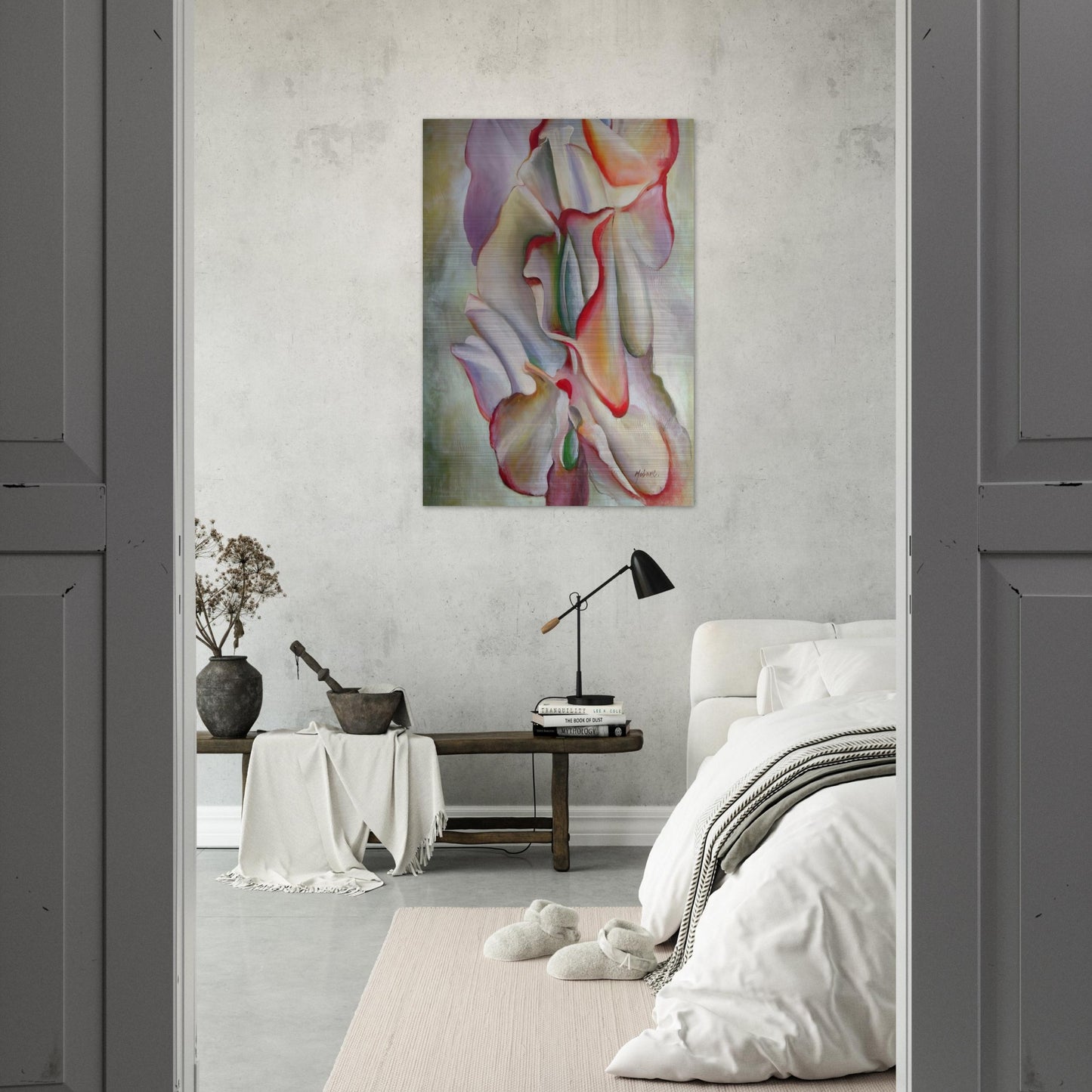 Pink Sweet Peas - Georgia O'Keeffe Brushed Aluminum Print - 70x100 cm / 28x40 inches | Georgia O'Keeffe Aluminum Print | Georgia O'Keeffe Prints