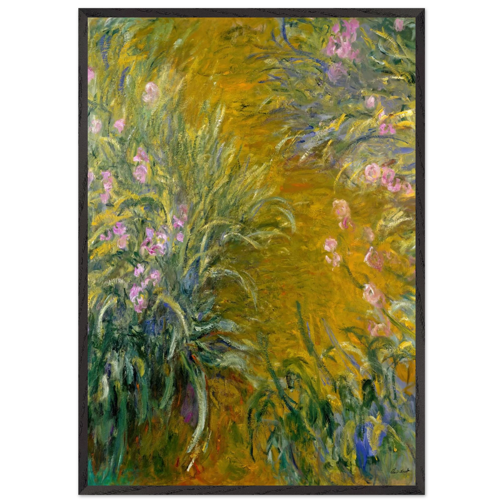 Path through the Irises 01 - claude monet Framed Art Print – Black Wooden Frame - Default Title - -Framed Art Print