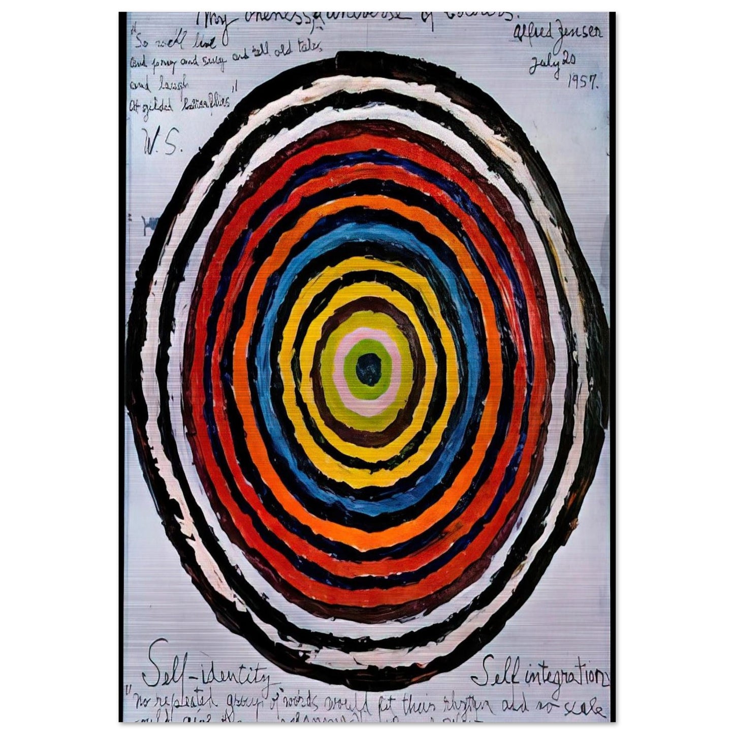 My Oneness, A Universe of Colours - 1957 - Alfred Jensen Brushed Aluminum Print - 70x100 cm / 28x40 inches | Alfred Jensen Aluminum Print | Alfred Jensen Prints