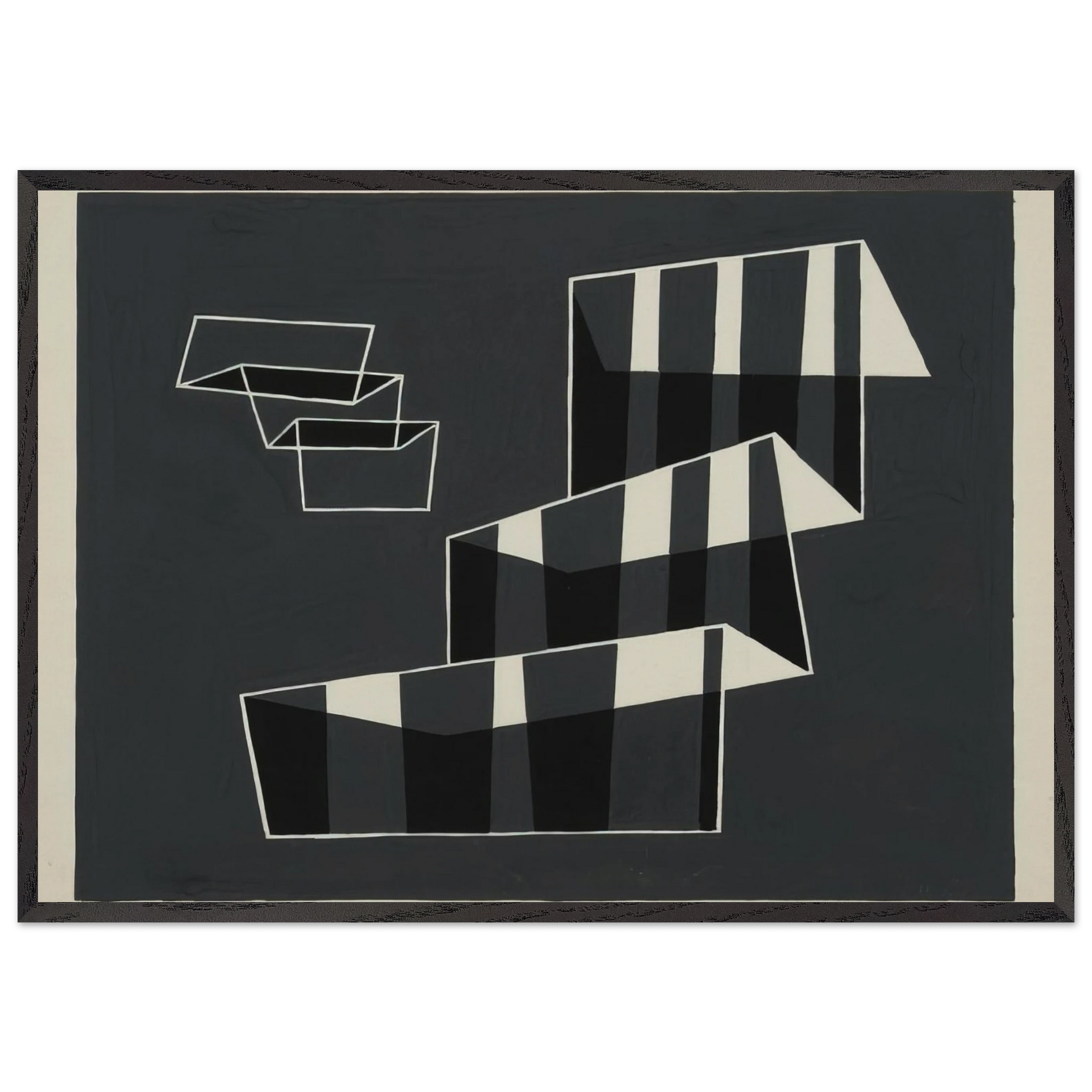 STEPS 1932 - Josef Albers Framed Art Print – Black Wooden Frame - Default Title - -Framed Art Print