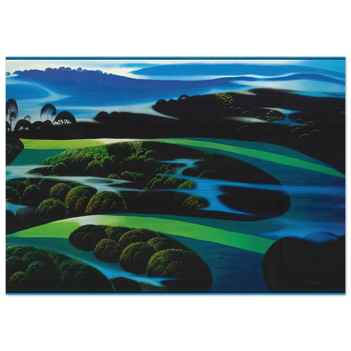 Summers Twilight - Eyvind Earle Brushed Aluminum Print - 70x100 cm / 28x40 inches | Eyvind Earle Aluminum Print | Eyvind Earle Prints