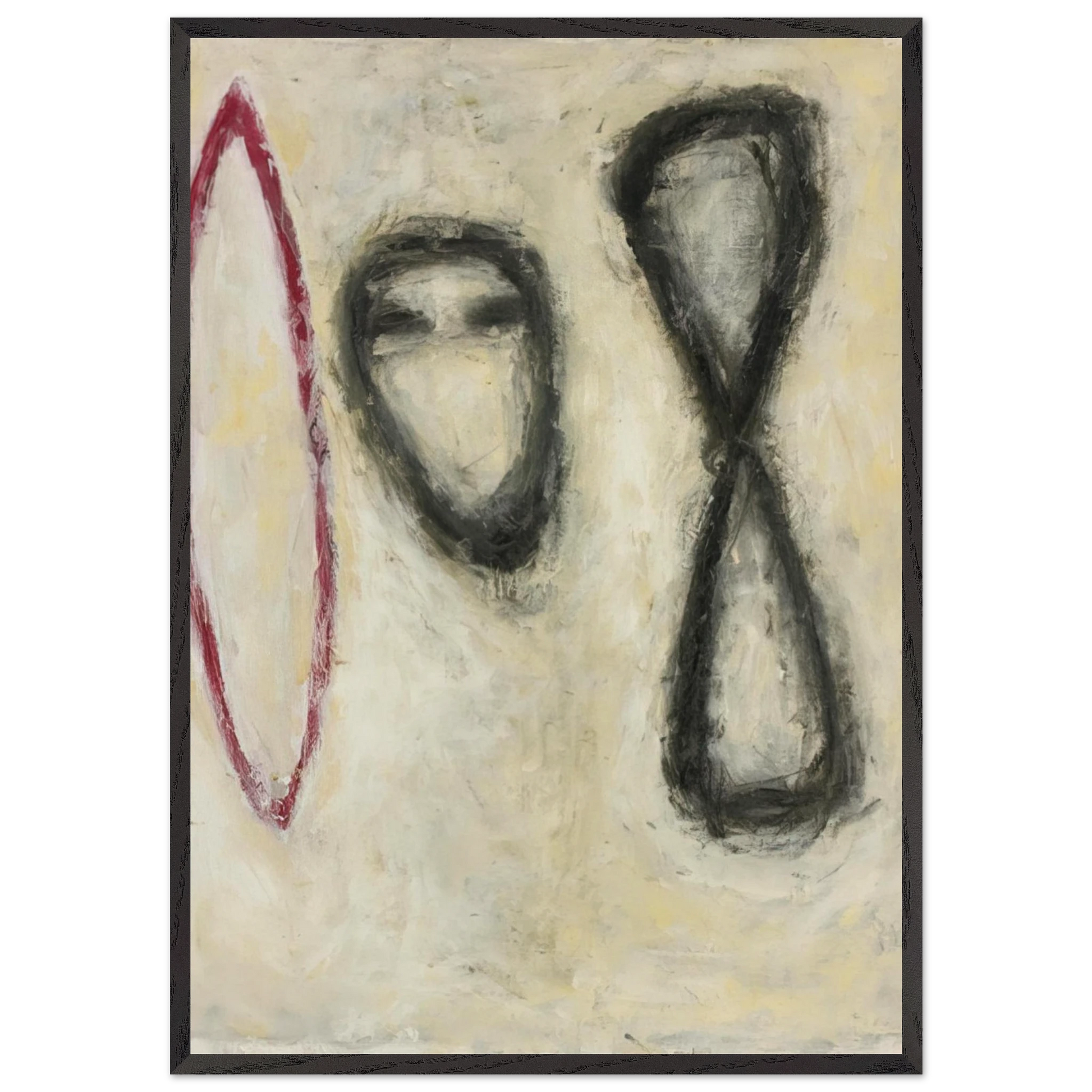 TRIPLE FORM 1982 - Susan Rothenberg Framed Art Print – Black Wooden Frame - Default Title - -Framed Art Print