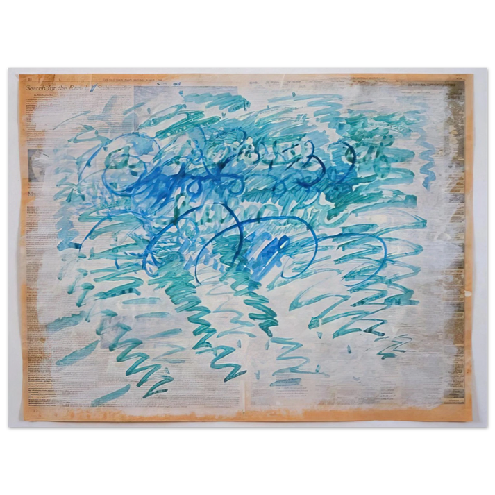 Paul Thek - Untitled Blue Zig-Zags - 1988  75x100 cm / 30x40inches Fine Art Poster