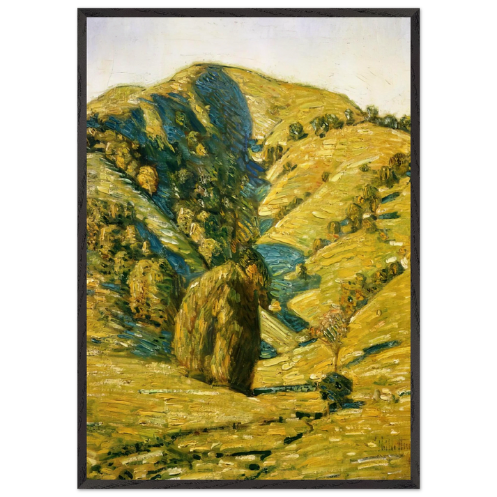 Hill of the Sun San Anselmo California - Childe Hassam 70x100 cm / 28x40 inches Framed Art Print – Black Wooden Frame