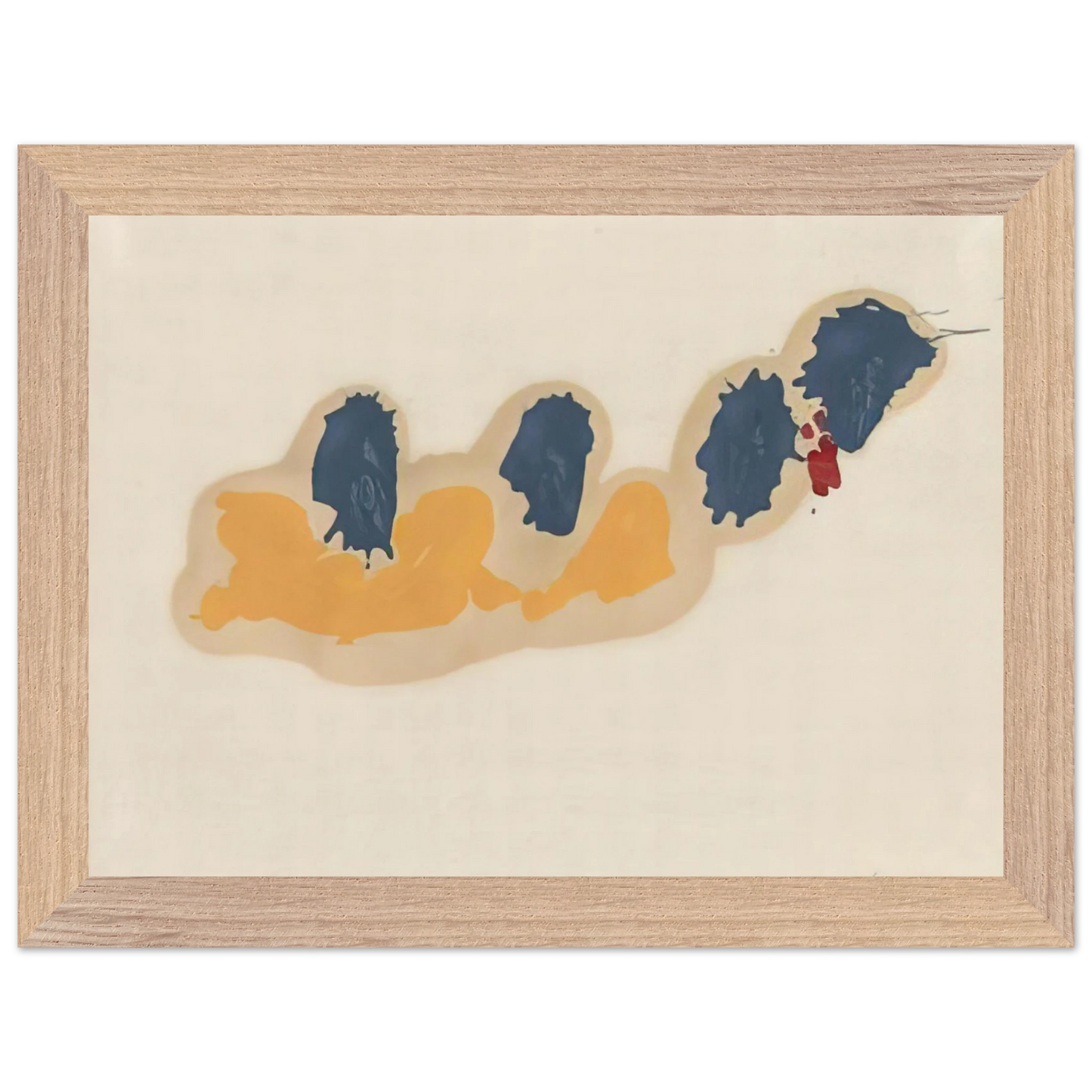 Helen Frankenthaler - April IV - 1960 Wall art - 15x20 cm / 6x8 inches - Premium Wooden Framed Poster With Fine Art Paper - Black frame